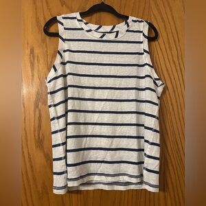 Chaser Navy & White Striped Linen Tank - NWT - Size L